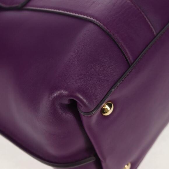 Salvatore Ferragamo Gancini Hand Bag Leather Purple Gold Auth BA8415V - Picture 9 of 16